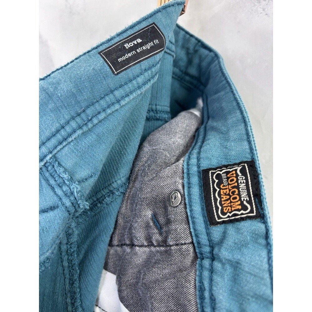 Vintage y2k VOLCOM Teal Corduroy Modern Straight Pant Mens 36 Mallcore 00s Retro - Picture 2 of 15